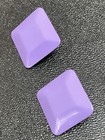 Vintage Square Purple Enameled Metal Drop Earrings