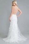 Amelia Couture White Embroidered Beaded Tulle Lace Up Back Gown Size 10  450