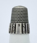 Antique 1800s Sterling Silver Panel Thimble Size 8  820
