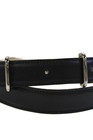 Hermes Womens Leather Silver Tone Button Closure Wrap Belt Black Size Small