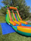 Tropical Inflatable Water Slide 15 Foot   Commercial 1 5hp Blower