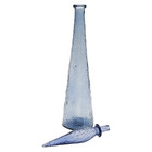 Vtg Periwinkle Florentine Empoli Crinkle Glass Decanter Bottle 22    Italy