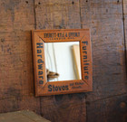 1910s Antique Advertising Mirror Sign Hardware Store Stoves Furniture General