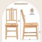Dining Chairs Set Of 4  Rubber Wood Dining Room Chairs With Hollowed Backrest