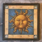 Rare Vtg 90   s Mary Beth Zeitz Celestial Sun Moon Zodiac Art Print Wood Plaques