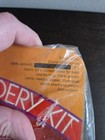 Vintage Crewel Embroidery Kit  Orange Daisy Box Pillow  14x14x2 Inches