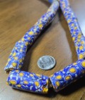 Jumbo Strand Of Blue And Yellow Millefiori Venetian Glass Trade Beads African