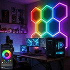 8 Hex Rgb Hexagon Lights Music Sync Led App Remote Diy For Studio Gym Basement
