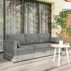 Outsunny Three-seater Outdoor Wicker Patio Furniture  Gray
