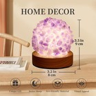 Amethyst Crystal Lamp healing Crystals Night Light With Wooden Base For Yoga    