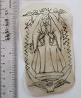 Original Antique Duffy Grimm Virgin Guadalupe Tattoo Acetate Flash Stencil 3x5