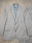 Vtg Circle S Western Yoke Suit 46r 38x30 Grey 2pc Bootcut Usa Cowboy Rockabilly