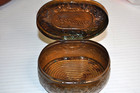Vintage Vanity Beauty Advertising-pozzoni s Tin Brass Powder Box-hinged Lid Can