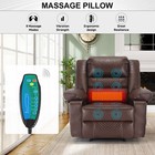 Massage Heat Recliner Manual Chair Heated Sofa Reclining Living Room Pu Leather