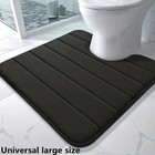 U Shaped Memory Foam Toilet Mat Non Slip Bathroom Bath Rug Soft Floor Carpet Usa