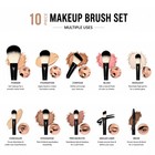 10pcs Makeup Brush Set Eyeshadow Lip Powder Concealer Blusher Cosmetics Tool