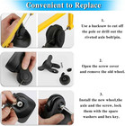 1 Set Black 80 X 24mm Luggage Wheels Replacement  Rubber Suitcase Wheels Repl   