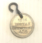 Vtg Antique 1914  Dog Tax License Pet Tag  420  -  Newburyport Ma 