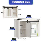 Wall Mounted Bathroom Cabinet Shelves Organizer Mirror Sliding Door W  Led Light