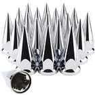33mm X 4 3 4  Chromed Spike Lug Nuts Covers Push On  Spike - Push On 20pcs