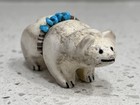Zuni Antler Bear Fetish Turquoise Heishi Offering Signed