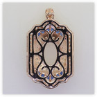 Sterling Silver Semi Mount Pendant Setting Oval Ov 11x9mm Blue Spinel Rose Plate