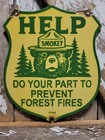 Vintage Smokey Bear Porcelain Sign Old Us Forest Service National Park Fires 12 