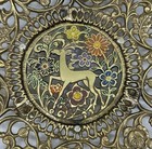 Vintage Jewish Tamar Jerusalem Brass Fruit Serving Bowl Judaica Hebrew Israel
