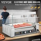 Vevor Electric 18 Hot Dog 7 Roller Grill Cooker Machine W  Cover 1050w Stainless