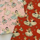 Vintage Wrapping Paper Cat Kitten Print Red Pink 5 Sheets Kitsch Girl Christmas