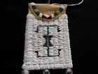 Native American Leather Beaded Bag  Deer Hide Tobacco Pouch    Sb-0726 09233