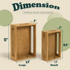 Set Of 2 Decorative Wooden Crates  Rustic Countertop Nesting Basket With Hand   