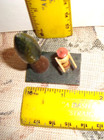 Antique 1900s Toy Erzgebirge Putz German Lady W tree