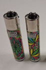 4 Pack Of Clipper Lighter Refillable Colorful Leaves Design