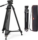 Smallrig 73  Manfrotto Qr Plate Heavy-duty Fluid Head Tripod With Tripod Dolly 