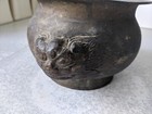 Antique   Vintage Chinese Oriental Brass   Bronze Censer Bowl- Carved Heads
