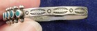 Fantastic Old Pawn Navajo Single Row Turquoise Snake Eye Sterling Cuff Bracelet