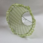 Green white Gingham Fabric Empire Chandelier Clip On Lamp Shade 4  X 6  X 4 25  
