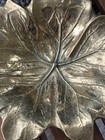 Vintage Heavy Cast Brass Mayapple Leaf Tray By Virginia Metalcrafters