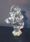 Vintage Jonal Germany 24  Lead Crystal Elephant Figurine Raised Trunk 4  Tall