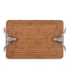 Arthur Court Longhorn Carving Board Bamboo Wood Aluminum 20    X 13    Nib