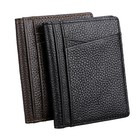 Mens Wallet Front Pocket Slim Wallet Genuine Leather Id Holder Card Case Us Fast