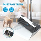 Stand Up Dustpan And Broom Set 50    Long Handle With Dust Pan  20   White 
