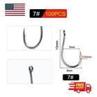 100pcs Circle Fishing Hooks 1  1 0 5 0 Ultra Sharp Carbon Steel Octopus Offset