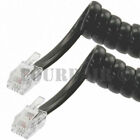 10ft Telephone Handset Receiver Cord Phone Curly Coil Cable 4p4c Rj22 - Black