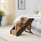 Meco Stakmore Foldable Pet Steps W hardwood Construction  Espresso W brown Felt