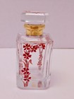 Antique Vtg Hand Painted Enamel On Glass Perfume Bottle France Floral