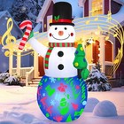 7 Ft Christmas Inflatable Snowman Decorations Built-in Music Box   Rotating C   