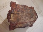 Antique vintage Ornate Cast Iron Wall  Mount Match Holder With Magnetic Attracti