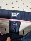 Lands  End Women Navy Cotton Twill Chino Pants Straight Leg Mid Rise 0